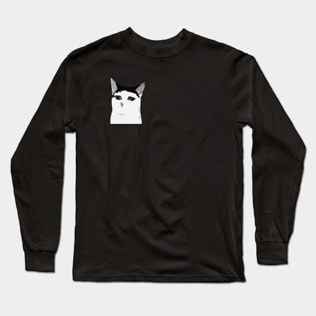 Sad Cat Meme Long Sleeve T-Shirt by vsock